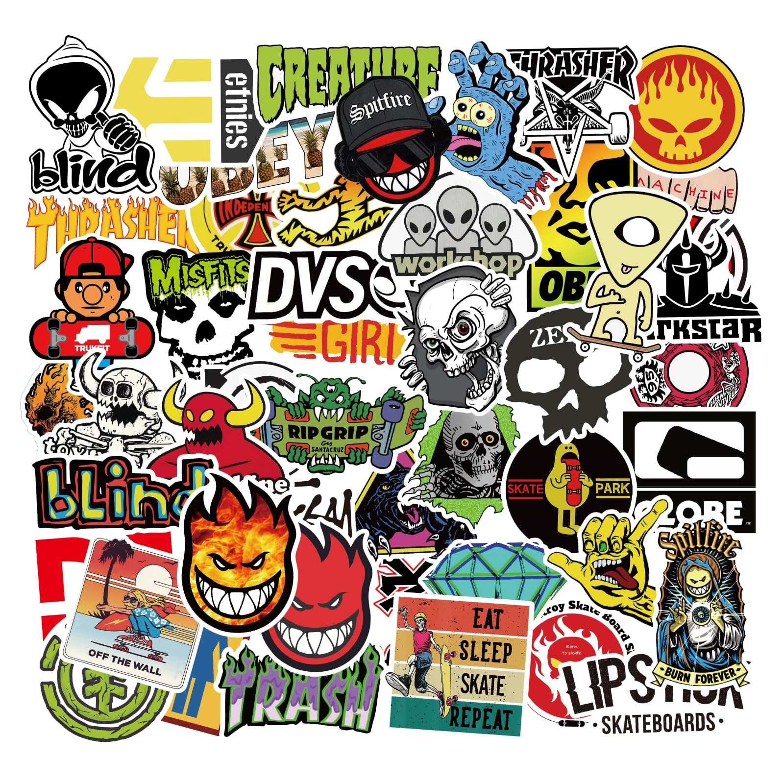 ACTTGGJ Aufkleber 100 Stück Wasserfeste Aufkleber Sticker Set,Vinyl Sticker Coole Decals Graffiti Style Aufkleber Set für Auto Laptop Skateboard Fahrrad Motorrad,Geeignet für Erwachsene Kinder von ACTTGGJ