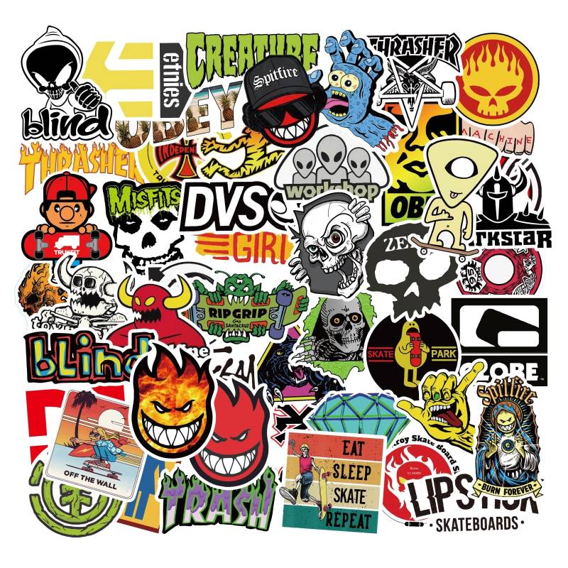 ACTTGGJ Aufkleber 100 Stück Wasserfeste Aufkleber Sticker Set,Vinyl Sticker Coole Decals Graffiti Style Aufkleber Set für Auto Laptop Skateboard Fahrrad Motorrad,Geeignet für Erwachsene Kinder von ACTTGGJ