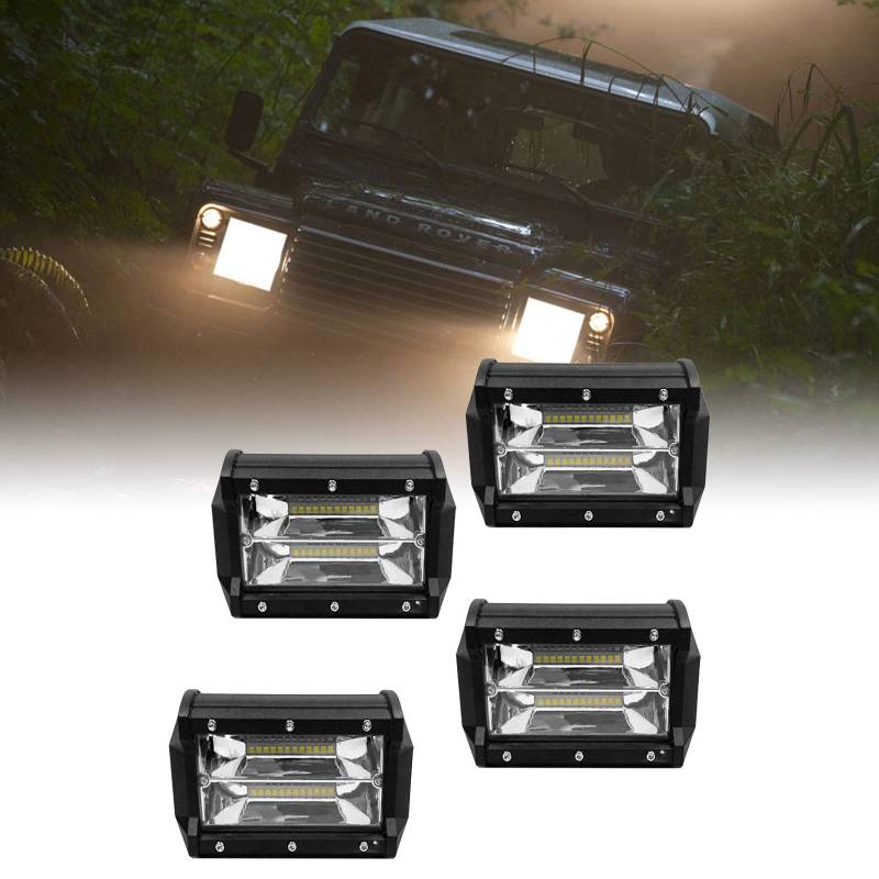 ACXIN LED Arbeitsscheinwerfer 72W Offroad Scheinwerfer Flutlicht 10-30V Arbeitslicht SUV LKW Zusatzscheinwerfer IP67 Wasserdicht (4 x 72W) von ACXIN