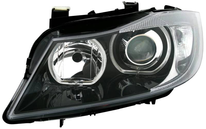 Depo Angel Eyes Scheinwerfer Set Schwarz mit LED weißen Standlichtringen von AD Tuning GmbH & Co. KG