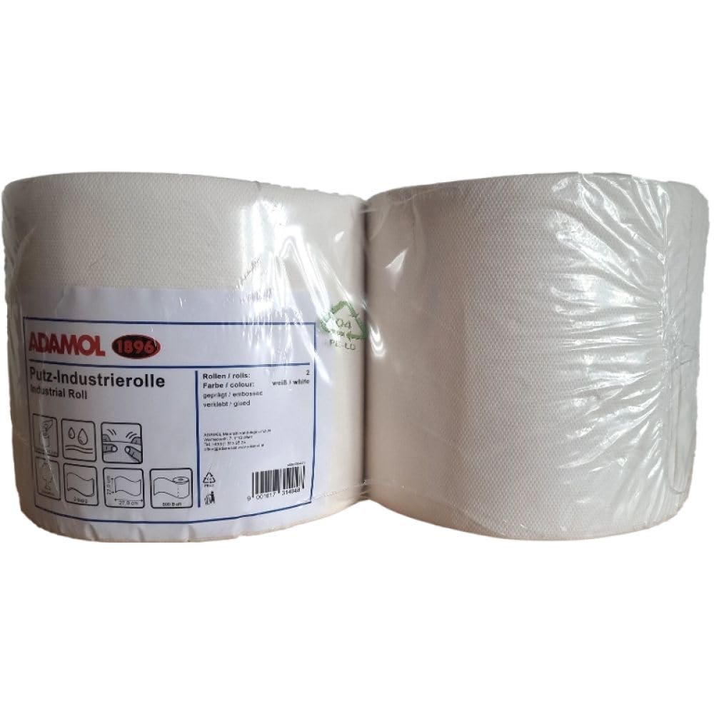 ADAMOL | Adamol Putzpapier Rolle weiß, 2-lagig, 2 Stück | 48182091 von ADAMOL