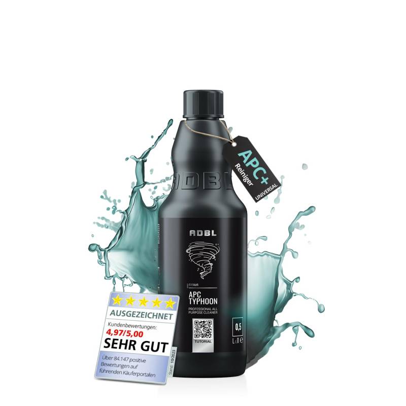 ADBL APC Typhoon (500ml) - Allzweckreiniger Konzentrat für Innen- und Außenreinigung - Entfernt effektiv hartnäckigen Schmutz, Fett und Rückstände - Perfekt für Kunststoff, Vinyl und Stoff Oberflächen von ADBL