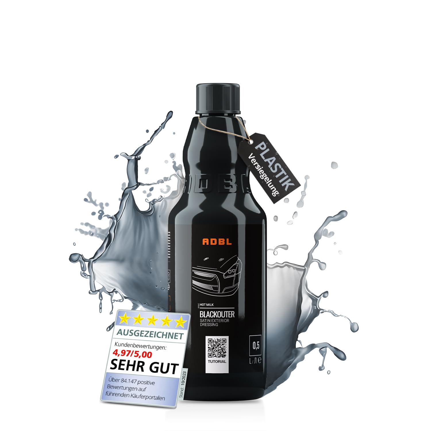 ADBL Blackouter (500ml) Premium Kunststoffpflege - Wasserbasierte Versiegelung mit Langer Haltbarkeit - Frischt Ausgeblichenen & verblassten Kunststoff auf - Plastikversiegelung, Farbabdunklung von ADBL