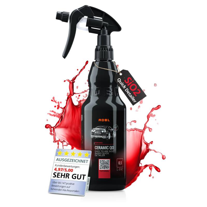 ADBL Ceramic QD (500ml) Premium Quick Detailer - Sprühversiegelung mit Keramik-Technologie - Glanz und Abperleffekt - Auto Detailer, Lackversiegelung, SiO2 Lackschutz, Lackpflege, Schnellversiegelung von ADBL