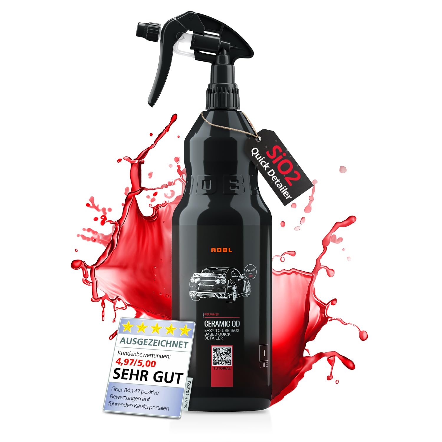 ADBL Ceramic QD (1L) Premium Quick Detailer - Sprühversiegelung mit Keramik-Technologie - Glanz und Abperleffekt - Auto Detailer, Lackversiegelung, SiO2 Lackschutz, Lackpflege, Schnellversiegelung von ADBL