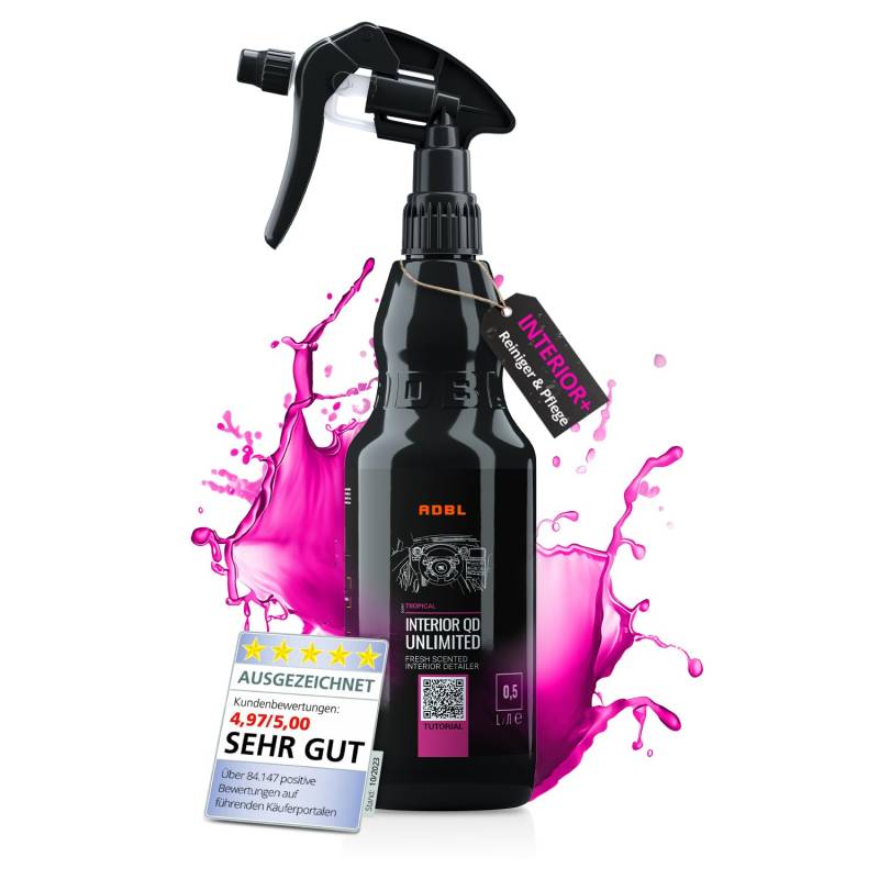 ADBL Interior QD Unlimited (500ml) - Hochwertiger Innenraum Detailer - Erfrischt, Reinigt und Schützt - Antistatisch mit UV-Schutz - Streifenfreies Finish für alle Materialien im Interior von ADBL