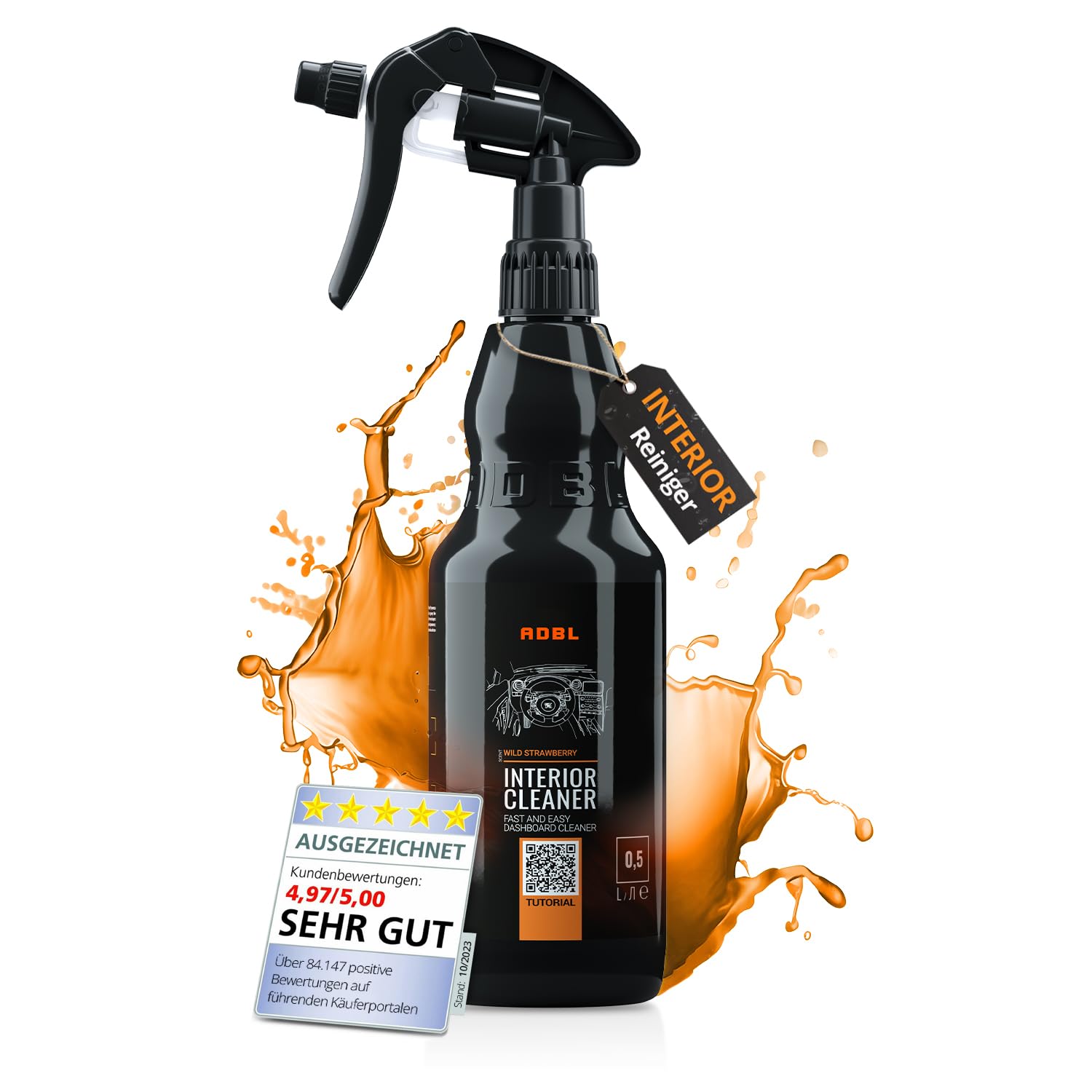 ADBL Interior Cleaner (500ml) - Leistungsstarker Innenraumreiniger für Vinyl, Kunststoff und Gummi - Entfernt Schmutz, Fingerabdrücke und Fett - Rückstandsfrei und einfach anzuwenden von ADBL