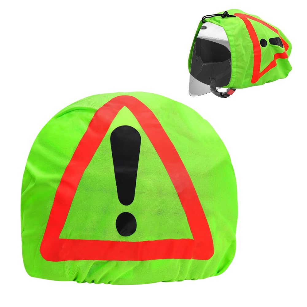 ADDLIVE Motorrad Warndreieck Helm，46 * 43cm Fluo-Gelb Helmüberzug Motorradhelm, Warndreieck Motorrad Motorradhelm Cover für Unfallsicherung Unfallstelle Gefahrenstellen Kennzeichnung von ADDLIVE