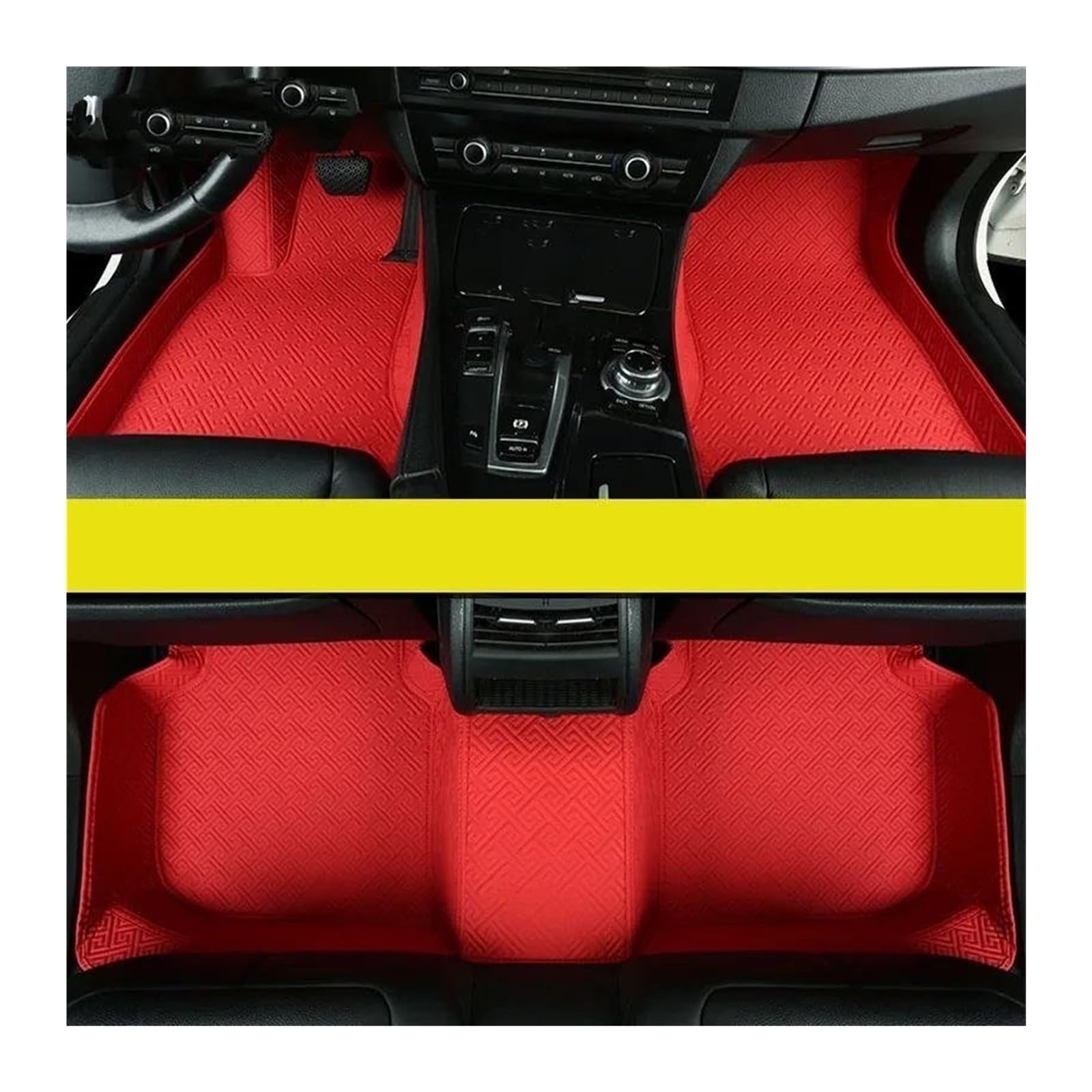 Auto Fussmatten Für Ford Für Edge 2006 2007 2008 2009 2010 2011 2012 2013-2023 Custom Car Fußmatten Auto Teppiche Fuß Coche Zubehör Automatte Passend(Red,2006-2014) von ADDUE