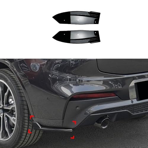 Auto Vorne Hinten Stoßleiste Lip für BMW X4 (G02) 2018-2021, Spoiler Diffusor Splitter Spoiler-Karosseriesatz Seitenspoiler Zubehör,A Bright Black von ADDUE