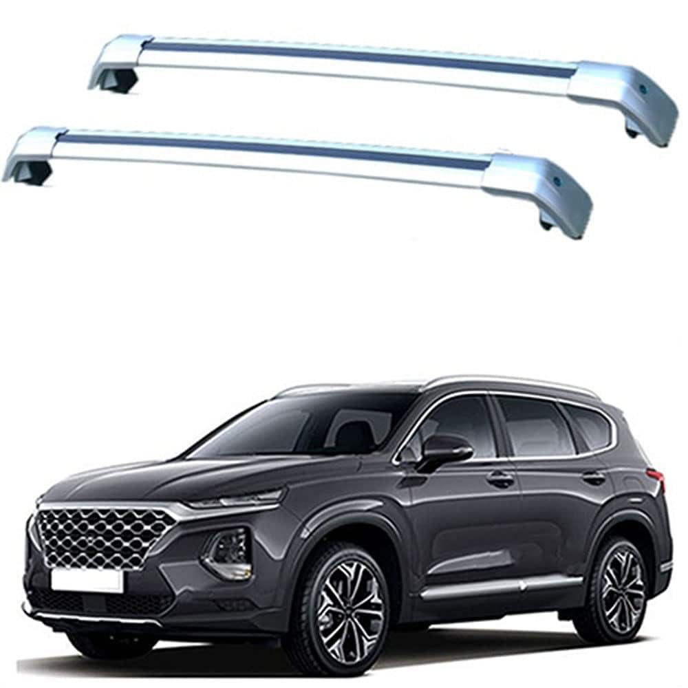 Dachträger-Querstangen Dachträger für 2 offene Dachrelings für Hyundai - Santa FÉ IV (TM) 2018+ Aluminiumlegierung DachbüGel Gepäckträger 2 Pieces,2 von ADDUE