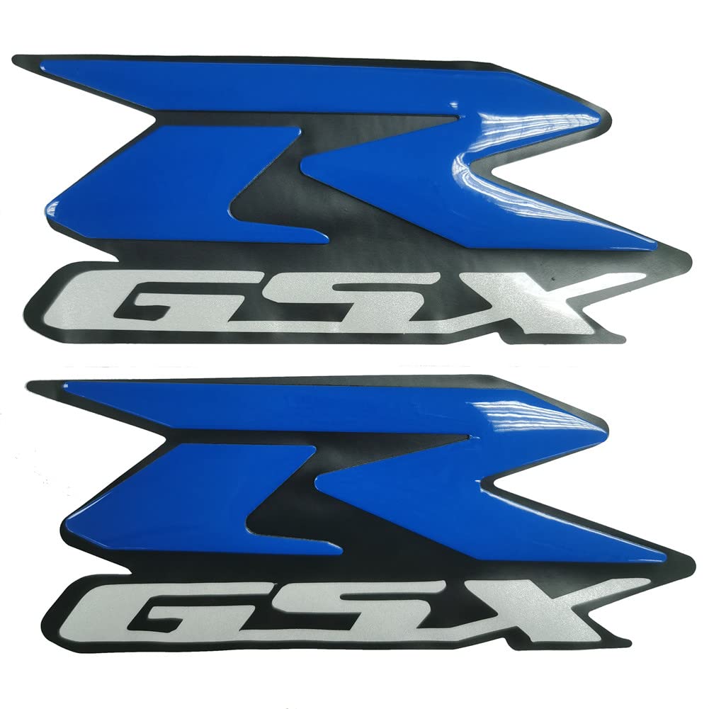 Motorrad Benzin Tank Gasoline 3D Logo Emblem Aufkleber Poliert Glanz Erhöhen Polish Gloss dreidimensional Kompatibel mit Suzuki GSXR 600 750 1000 250 1300 Hayabusa von ADEADE