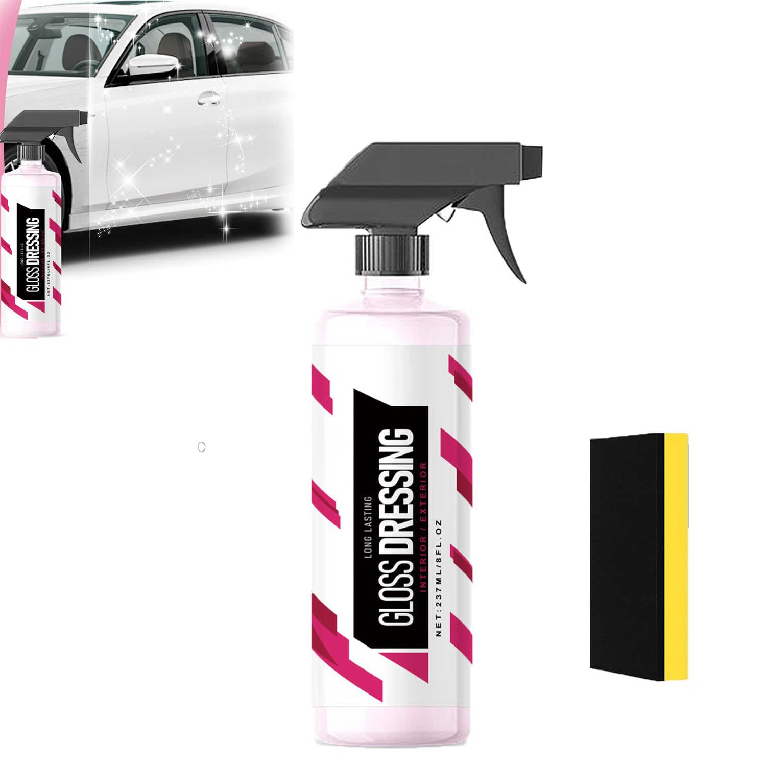 237ml Gloss Dressing - Plastic, Gloss Dressing for Detailing, Trim & Tire Dressing - Restore Faded Plastics, Gloss Dressing Car, Plastic Restorer for Cars Ceramic Plastic Coating (1PCS) von ADFUGE