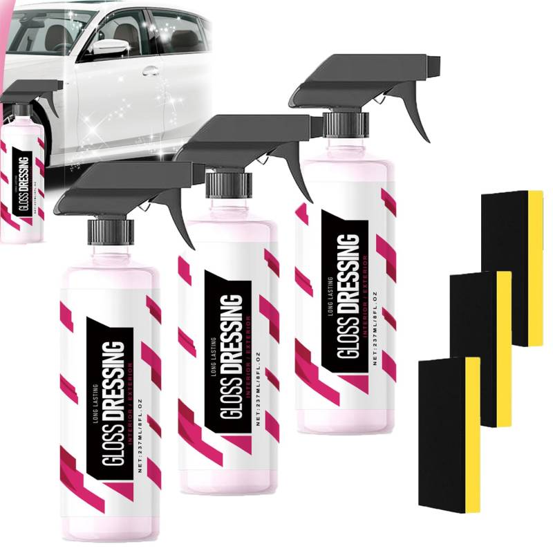 237ml Gloss Dressing - Plastic, Gloss Dressing for Detailing, Trim & Tire Dressing - Restore Faded Plastics, Gloss Dressing Car, Plastic Restorer for Cars Ceramic Plastic Coating (3PCS) von ADFUGE