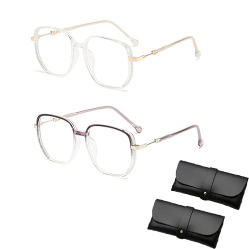 2PCS Criteriontv Reading Glasses, Women's Portable Fashion Anti-Blue Light Reading Glasses, Multi-Focal Reading Glasses (2PCS D,+1.0) von ADFUGE