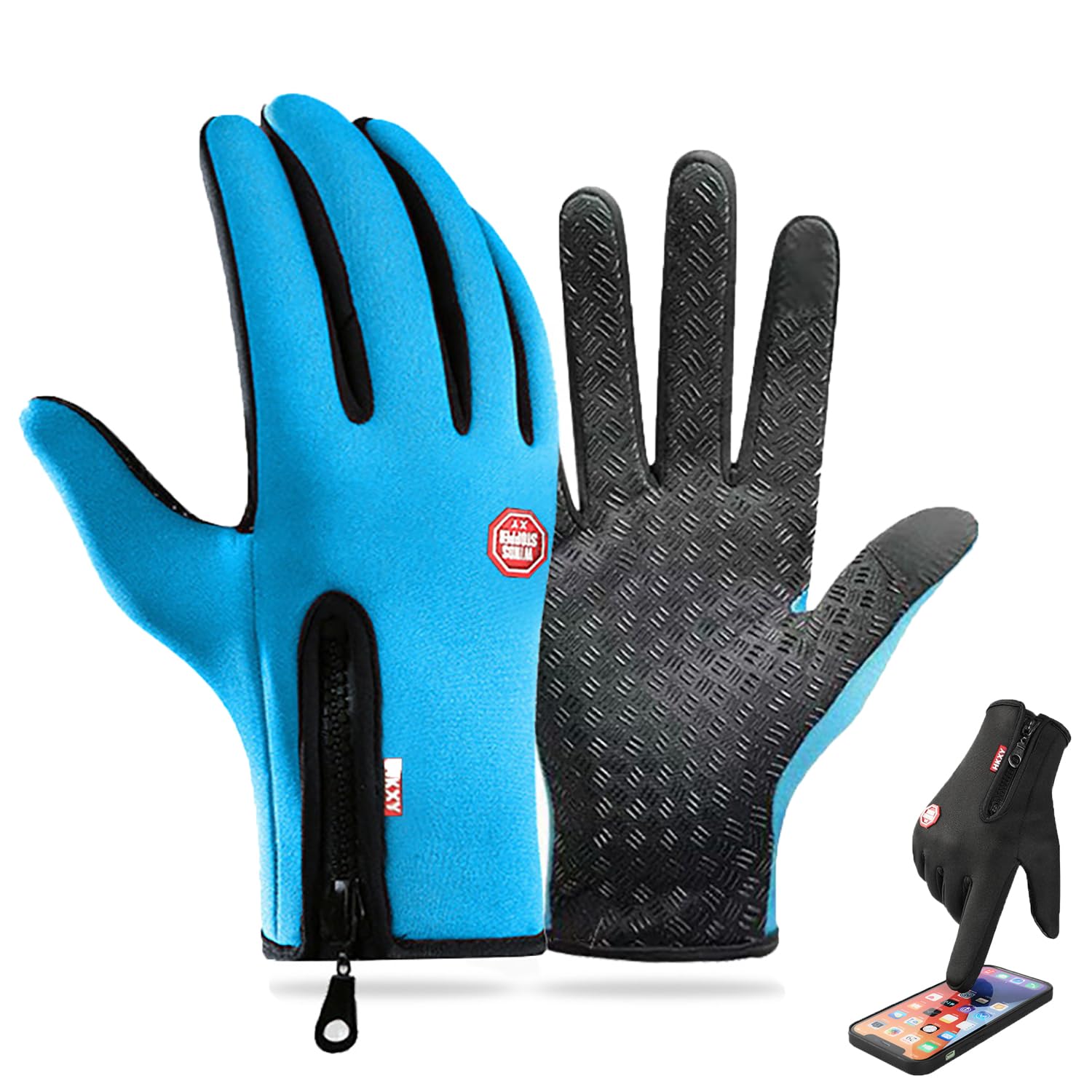 ADFUGE Dodorado Gloves, Arcticz Premium Thermo Gloves, Unisex Touch Screen Waterproof Windproof Winter Warm Thin Thermal Gloves Cycling Skiing Gloves (Blue,L) von ADFUGE