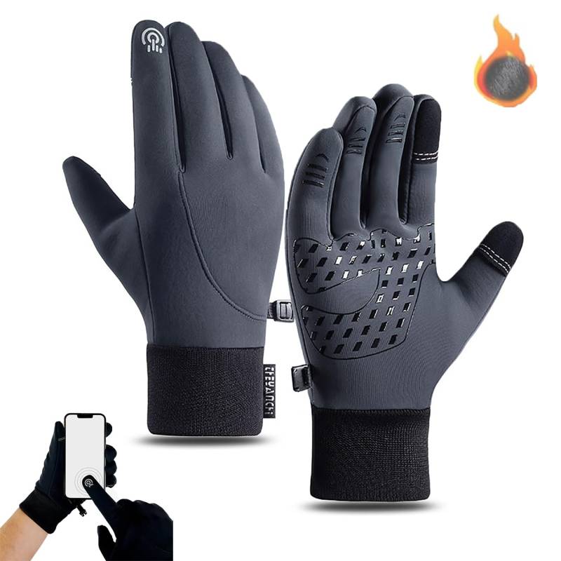 ADFUGE Dodorado Gloves, Dodorado Winter Gloves, Premium Thermal Gloves Touch Screen Windproof Waterproof Fleece Warm Gloves Cold Weather Cycling Gloves for Men (Gray,M) von ADFUGE