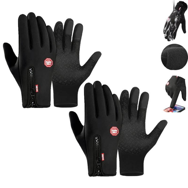 ADFUGE Frostfit - Thermo Handschuhe, Frostfit Handschuhe, Winter Handschuhe Warme Handschuhe Wasserdichte Touchscreen Thermo Handschuhe Herren Für Laufen Radfahren Wandern (2pair,L) von ADFUGE