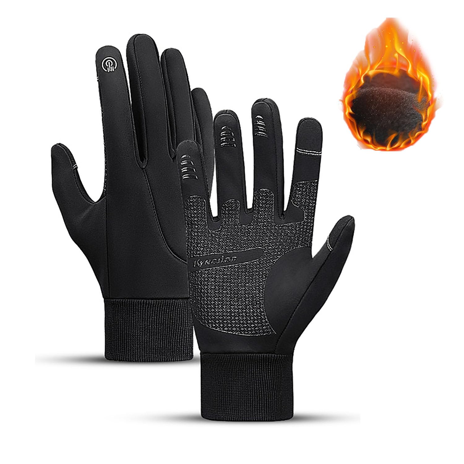 ADFUGE Subzero Gloves, Subzero Winter Gloves Mens Ultimate Winter Gloves Cold Weather Warm Gloves Windproof Waterproof Gloves Touchscreen Gloves for running Cycling (BK,L) von ADFUGE