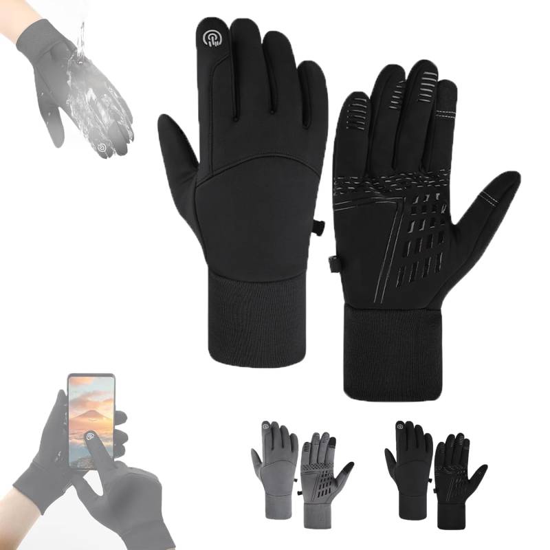 ADFUGE Subzro Ultimate Winter Gloves,Subzro Gloves Mens Waterproof,Unisex Winter Warm Waterproof Touch Screen Gloves (Black L) von ADFUGE