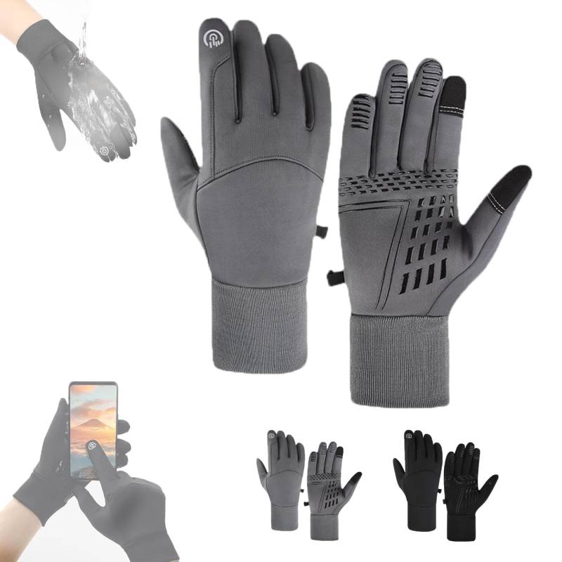 ADFUGE Subzro Ultimate Winter Gloves,Subzro Gloves Mens Waterproof,Unisex Winter Warm Waterproof Touch Screen Gloves (Grey M) von ADFUGE