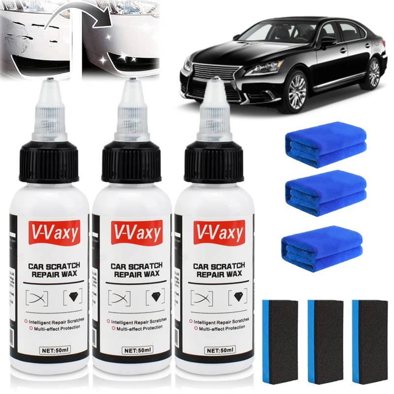 ADFUGE Ultimate Paint Restorer, V-Vaxy Car Scratch Repair Wax, V-Vaxy Coating, Grandado Car Scratch Repair Wax, V-Vaxy Paint Restorer, Car Scratches Repairing & Polishing Wax Paint Restorer (3PCS) von ADFUGE