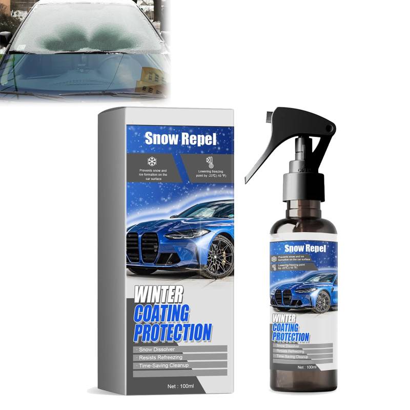 Car Windshield Snow Melting Coating Spray, Car Glass Defroster Deicing Agent Windscreen Antifreeze Spray, Deicing Spray for Car, De Icer for Car Windshield Spray Defroster (100ML) von ADFUGE