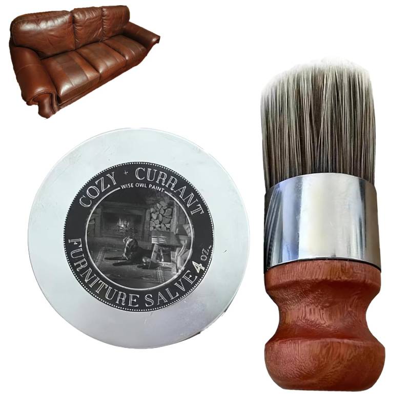 Evergloss Möbelsalbe, Evergloss Leder- und Möbelreparatursalbe und -bürste, Lederreparaturset, Ever Gloss Möbelpoliturwachs Lederreparatursalbe, Repure Lederreparaturcreme (1set) von ADFUGE