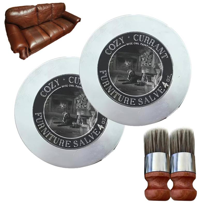 Evergloss Möbelsalbe, Evergloss Leder- und Möbelreparatursalbe und -bürste, Lederreparaturset, Ever Gloss Möbelpoliturwachs Lederreparatursalbe, Repure Lederreparaturcreme (2set) von ADFUGE