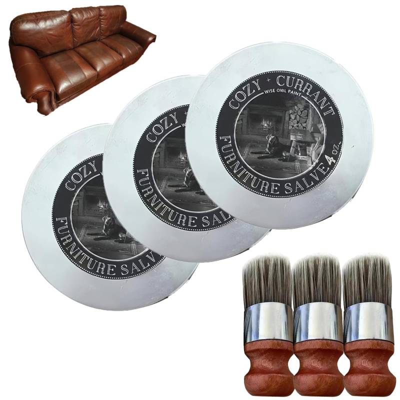 Evergloss Möbelsalbe, Evergloss Leder- und Möbelreparatursalbe und -bürste, Lederreparaturset, Ever Gloss Möbelpoliturwachs Lederreparatursalbe, Repure Lederreparaturcreme (3set) von ADFUGE