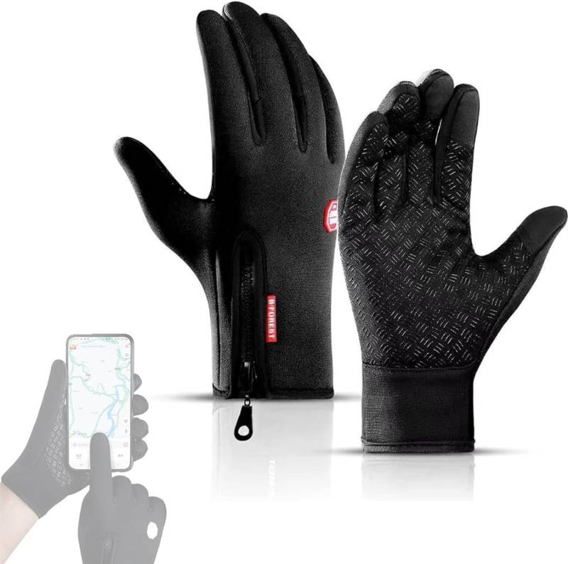 FROSTFIT - Thermo Handschuhe Perfekt Für Jedes Abenteuer, Thermo Handschuhe Herren Frostfit, Thermo Handschuhe Fahrrad, Wasserdicht Touchscreen Handschuhe, Warme Winterhandschuhe (Schwarz,XL) von ADFUGE