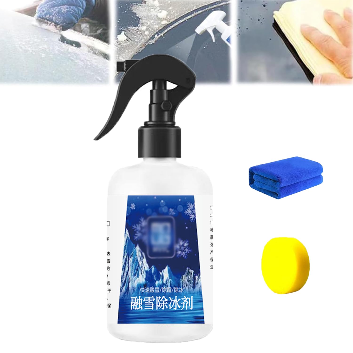 Fast-Acting Ice Melting Spray for Windshields, Ice Melting Spray for Cars, Deicer Spray for Car Windshield, De Icer for Car Windshield, Windshield Defroster Spray, Fast Snow Removal (300ml) von ADFUGE