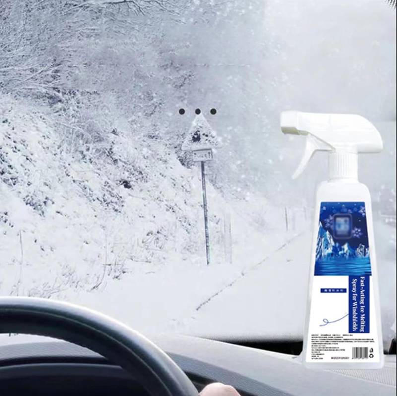 Fast-Acting Ice Melting Spray for Windshields, Ice Melting Spray for Cars, Deicer Spray for Car Windshield, De Icer for Car Windshield, Windshield Defroster Spray, Fast Snow Removal (600ml) von ADFUGE