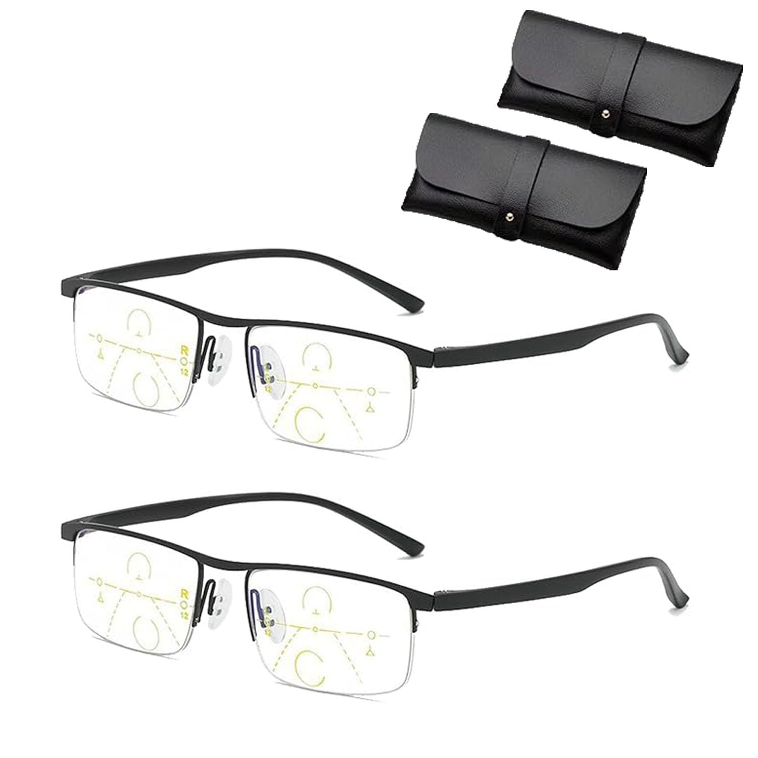 Pubyfun Intellireaders, Pubyfun Glasses, Fanyil Intellireaders, Titanium Progressive Far and Near Dual-Use Reading Glasses (Black*2,2.5+) von ADFUGE