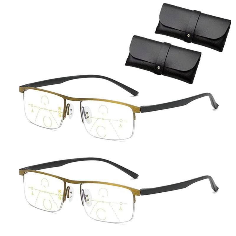 Sherum Intellireader, Pubyfun Intellireader, Fanyil Intellireader, Titanium Progressive Far and Near Dual-Use Lesebrille (Gold * 2,1,5 +) von ADFUGE