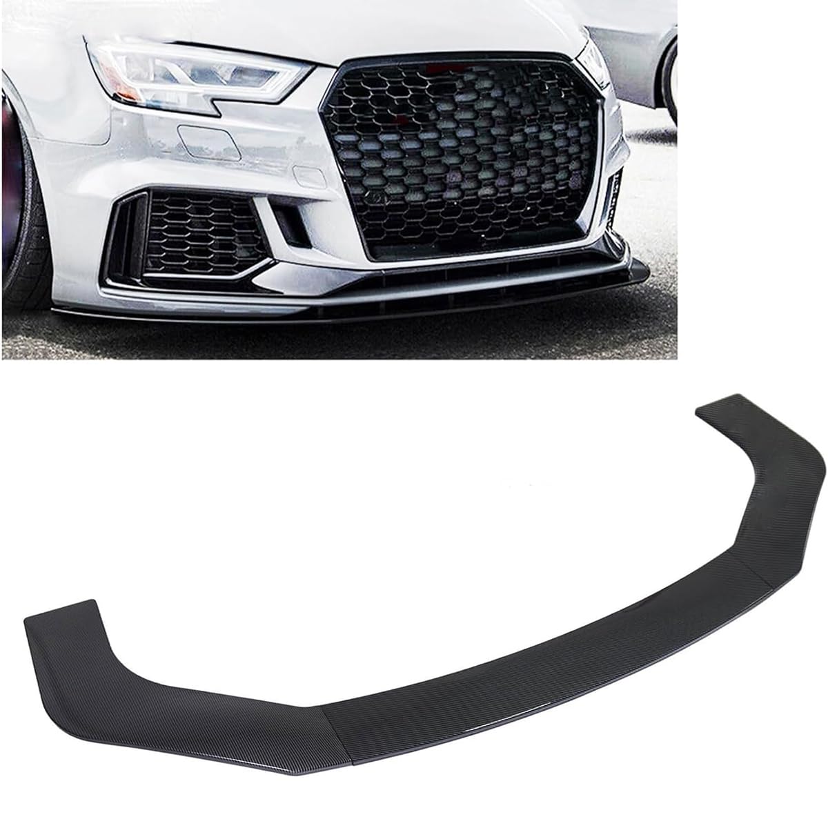 Auto Frontlippe Frontspoiler für Audi Q8 2018 2019 2020 2021 2022 2023 2024, Antikollision Dauerhaft Frontschaufel Wasserdicht Auto Styling Zubehör,B1/Carbonfiberpattern von ADHD