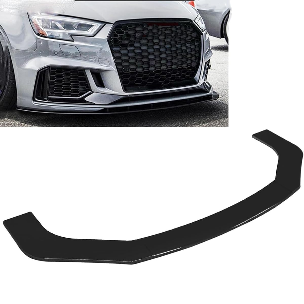 Auto Frontlippe Frontspoiler für Audi Q8 2018 2019 2020 2021 2022 2023 2024, Antikollision Dauerhaft Frontschaufel Wasserdicht Auto Styling Zubehör,B2/ShinyBlack von ADHD