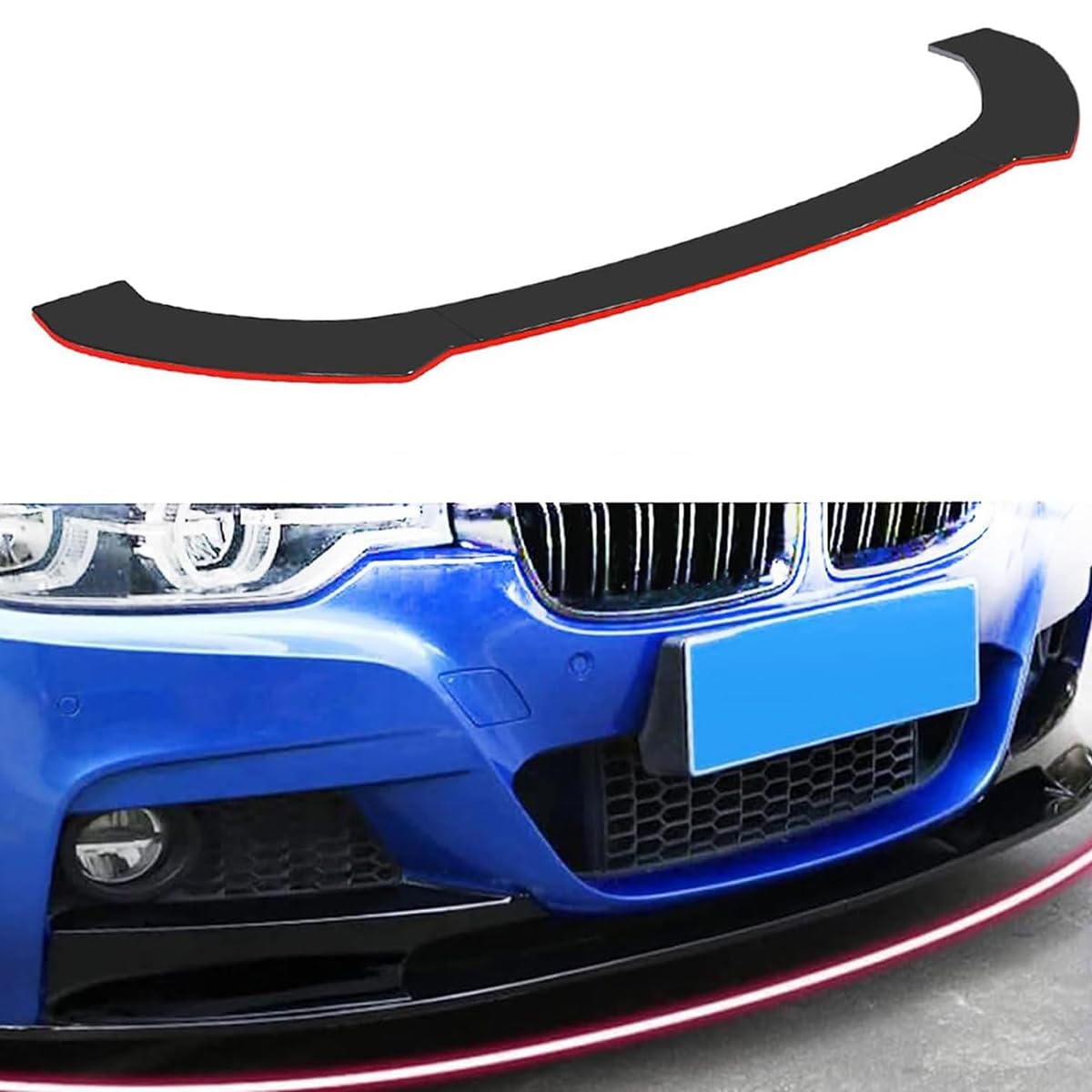 Auto Frontlippe Frontspoiler für Audi SQ5 8R 2013 2014 2015 2016 2017, Antikollision Dauerhaft Frontschaufel Wasserdicht Auto Styling Zubehör,A3/ShinyBlackRed von ADHD