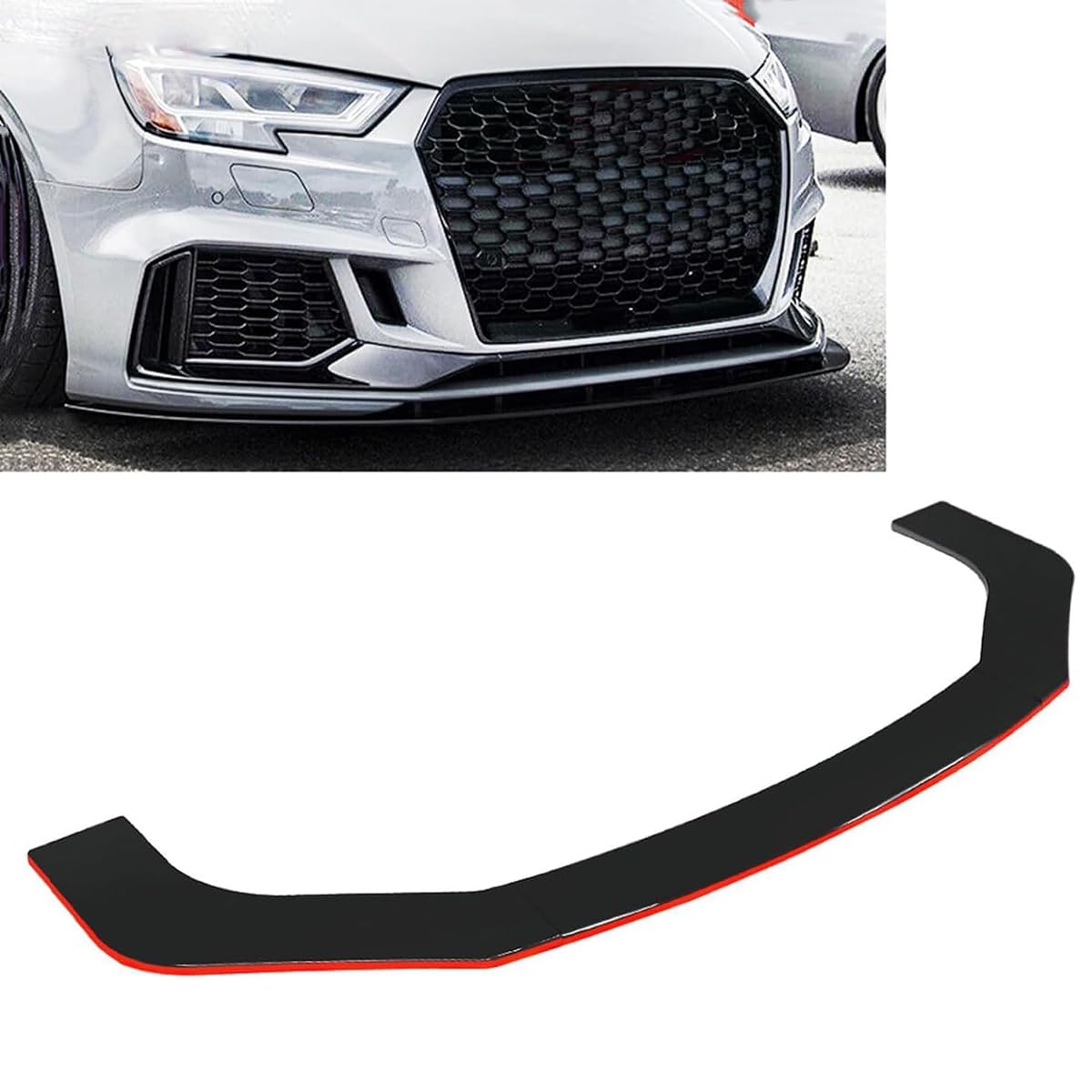 Auto Frontlippe Frontspoiler für BMW X3M X3-M F97 2019 2020 2021 2022 2023 2024, Antikollision Dauerhaft Frontschaufel Wasserdicht Auto Styling Zubehör,B3/ShinyBlackRed von ADHD