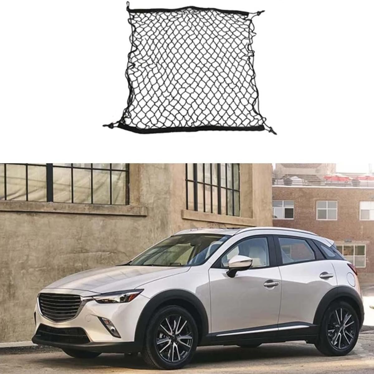 Auto Kofferraumnetz für Mazda CX3 2016-2021, Strapazierfähige Verschleißfestigkeit Hohe Tragfähigkeit Schutznetz von ADHD