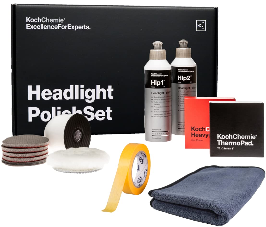 ADVANTUSE Scheinwerferset - Koch Chemie Headlight Polish Set - Scheinwerfer-Politur - Scheinwerfer Aufbereitung inkl. Zubehör von ADVANTUSE