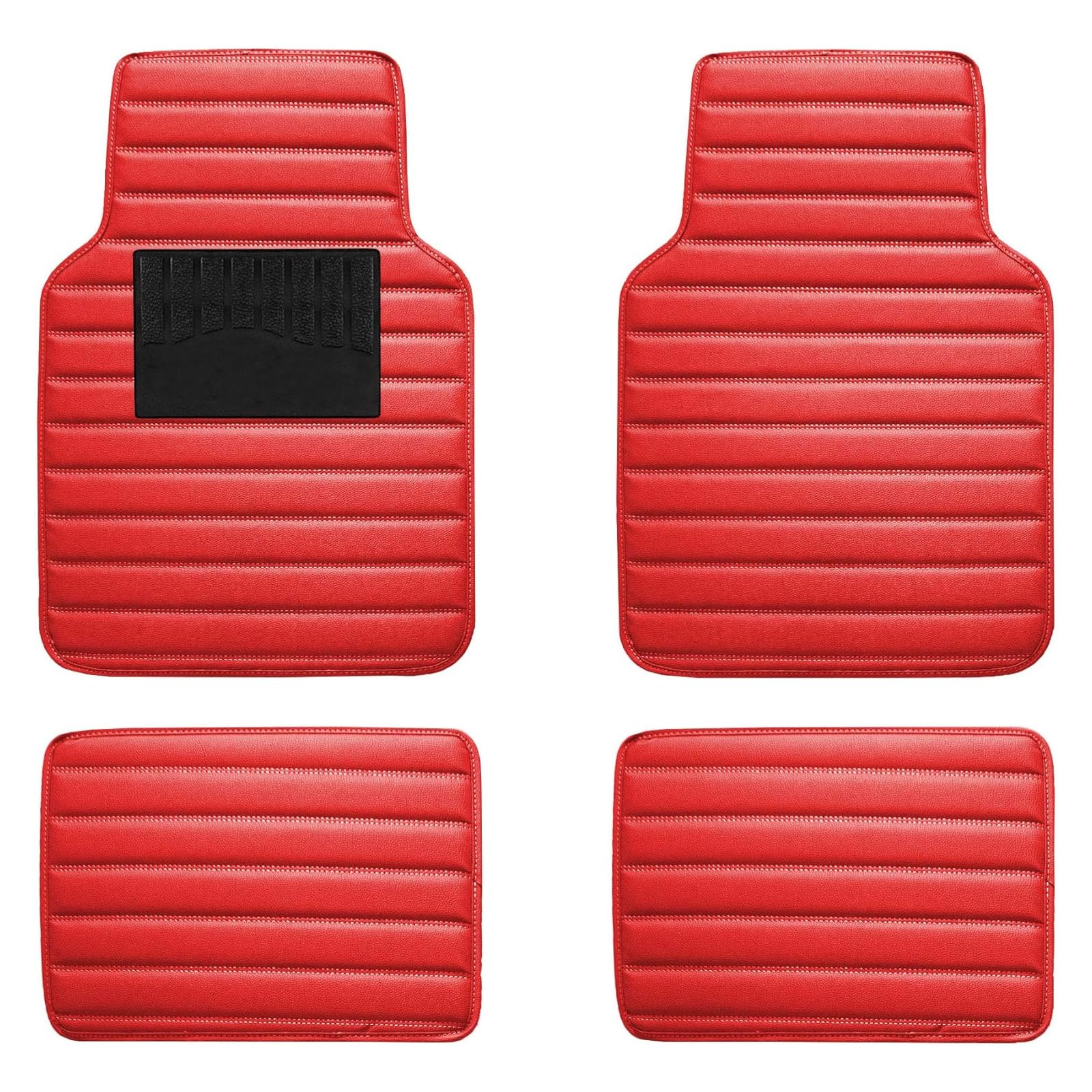 4 Stück Auto Fußmatten Leder Nach Maß für Peugeot 2008 2019-2024 (LHD), Antirutschmatten Teppiche Benutzerdefinierte Vorne Hinten Wasserdicht Matten Allwetter,E von ADZLBSHA