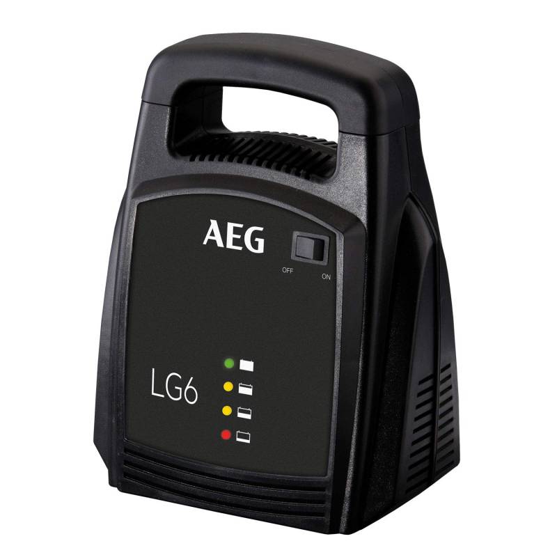 AEG Automotive 10269 Auto Batterie Ladegerät LG 6, 12 Volt, 6 Ampere, mit LED Anzeige, schutzisolierte Batterieklemmen, schwarz von AEG