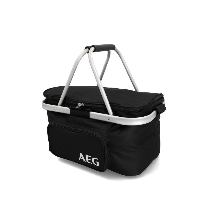 AEG Automotive 26 Liter Kühlkorb KS26 Einkaufskörbe Isolierkorb Picknickkorb Thermotasche Kühltasche Thermo Tasche Kühlbox, Schwarz von AEG