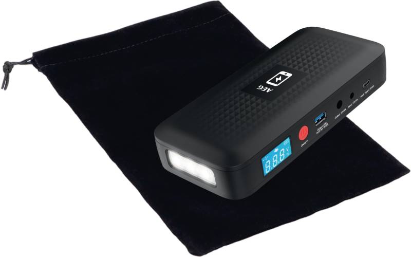 AEG Jumpstarter JS15, Auto Starthilfe, Powerbank für kabelloses Laden, mit integrierter LED-Lampe, mit Li-Ion-Akku, 400A/1500A, schwarz von AEG