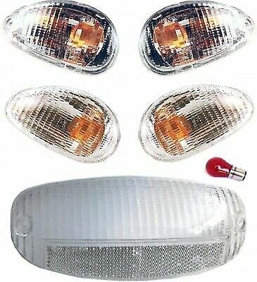 AER MOTO SPARE PARTS Set mit Blinkern komplett weiß Stop Lampe rot Piaggio Vespa ET2 ET4 50 125 150 von AER MOTO SPARE PARTS