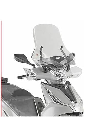 AER MOTO SPARE PARTS Windschutzscheibe transparent, Front- und Innenseite, für Motorrad, aus Hartglas, für Kymco Agility 300 R16 (19-22), 58 x 57 cm, Befestigung 6114DT, 15,5 cm höher als das Original von AER MOTO SPARE PARTS