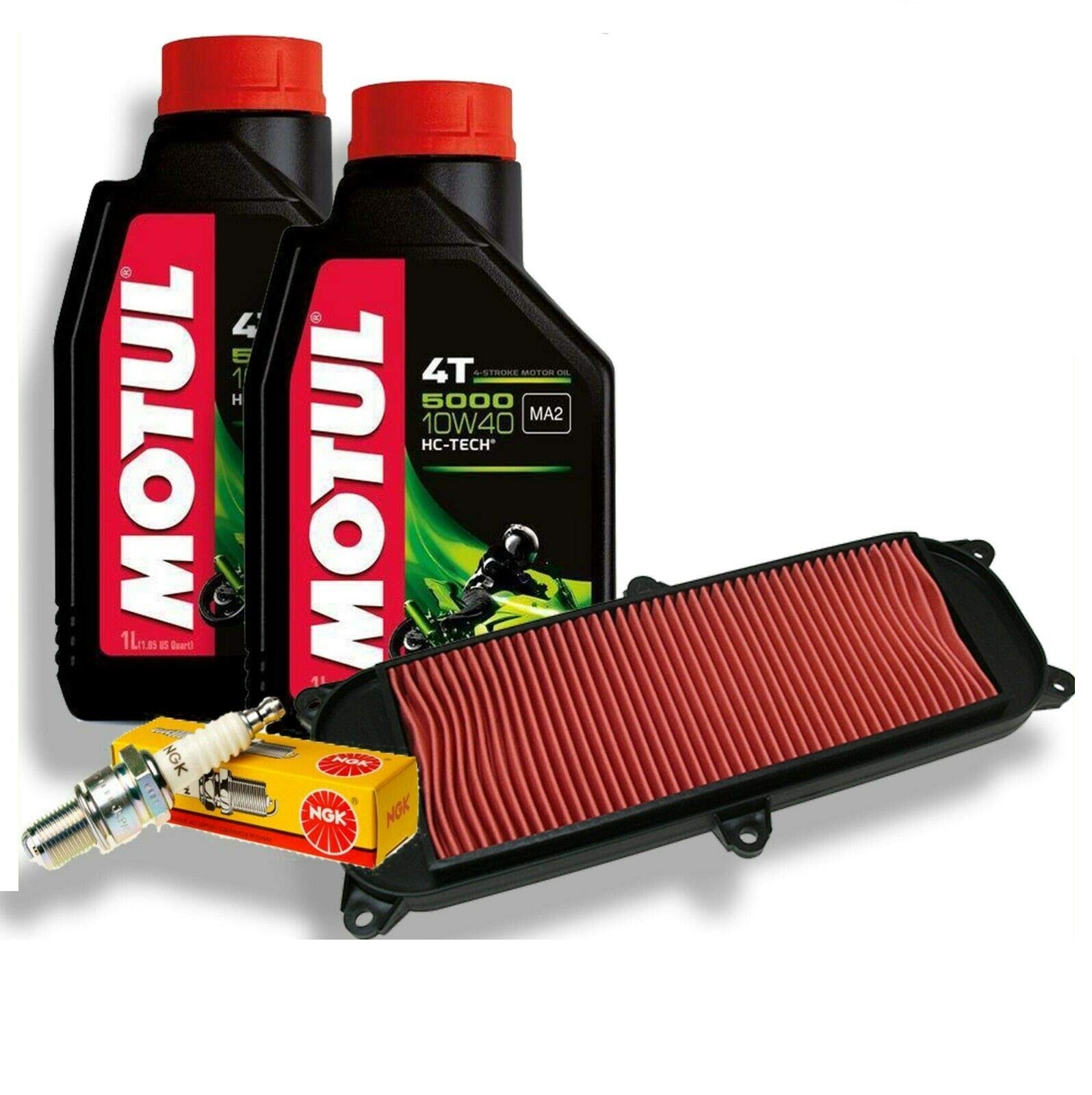 Wartungsset Kymco People 300 GT Öl Motul 5000 Luftfilter und Öl Kerze von AER MOTO SPARE PARTS