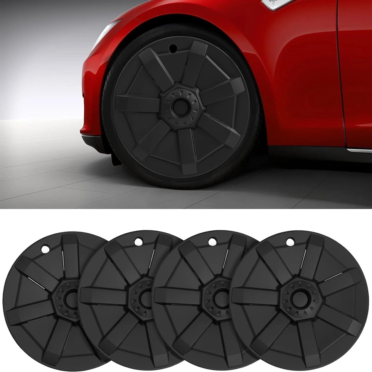 AEROVERS 19" Radkappen im Cybertruck-Design passend für Tesla Model Y | Radzierblenden | Radabdeckungen | Tuning | Felgen | Reifen von AEROVERS