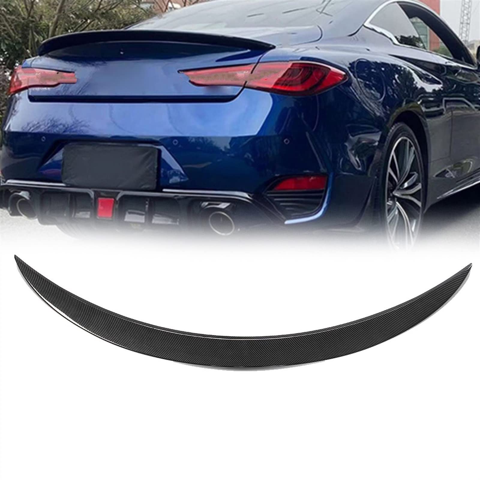 Auto Rear Trunk Spoiler Wing Lip Decoration for Infiniti Q60 2017 2018 2019 2020 2021 2022, AERUIKJS, Carbon Fiber Look von AERUIKJS